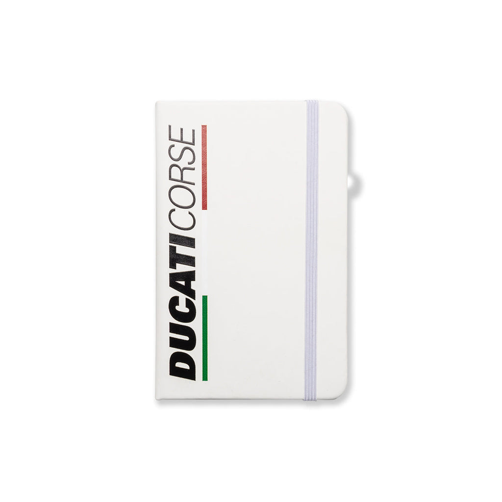 Taccuino bianco piccolo con logo Ducati Corse