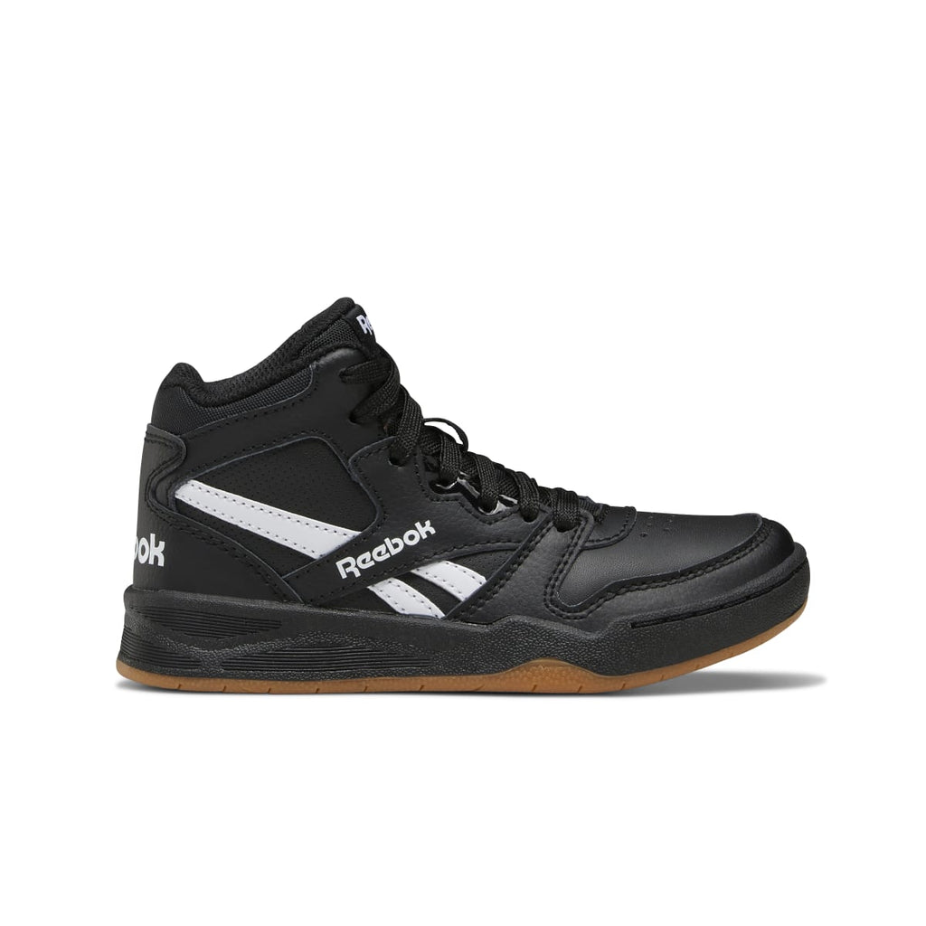Sneakers alte nere da ragazzo con logo a contrasto Reebok Bb4500 Court