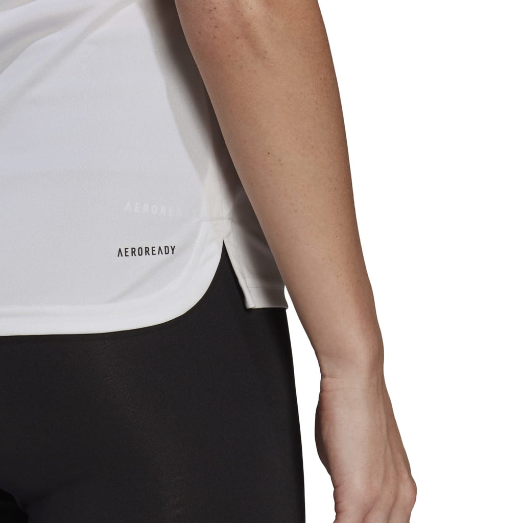Canotta bianca da donna adidas Primeblue Designed To Move Sport 3-Stripes