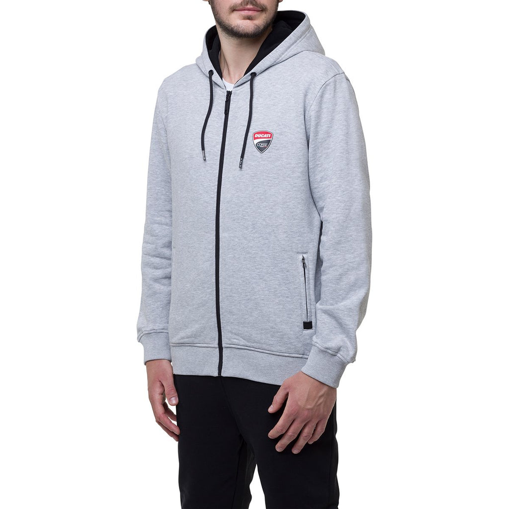 Felpa con cappuccio full-zip grigia Ducati Corse Arthur