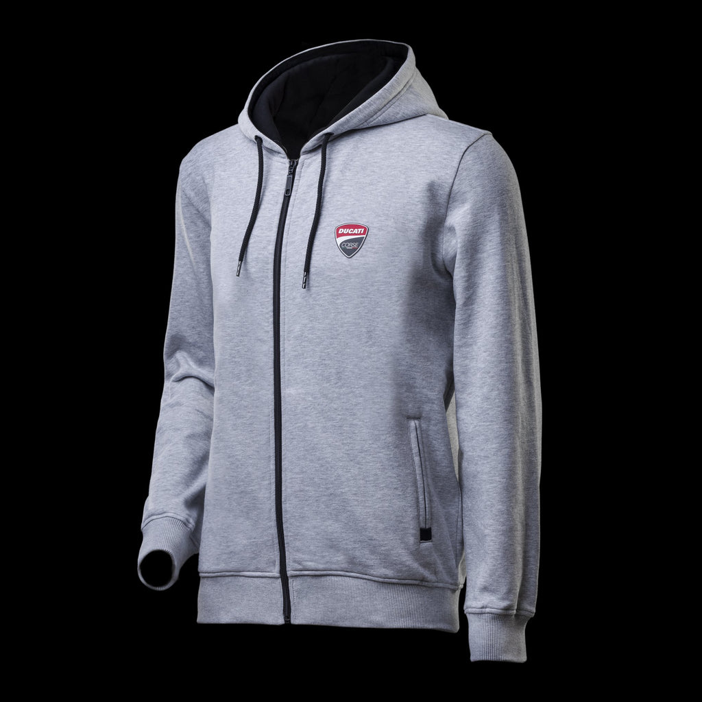 Felpa con cappuccio full-zip grigia Ducati Corse Arthur