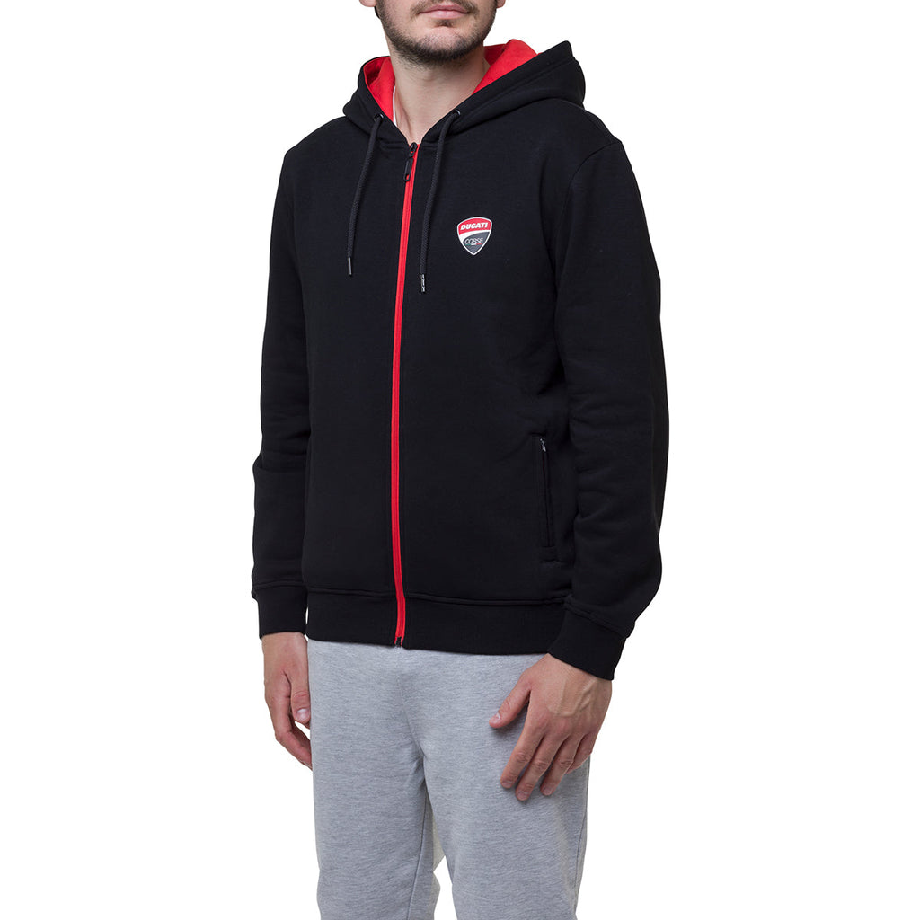 Felpa con cappuccio full-zip nera Ducati Corse Arthur