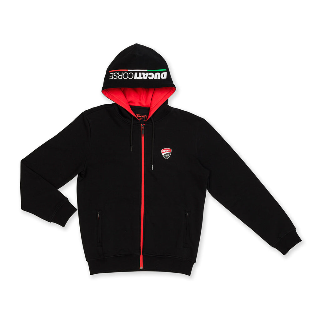 Felpa con cappuccio full-zip nera Ducati Corse Arthur