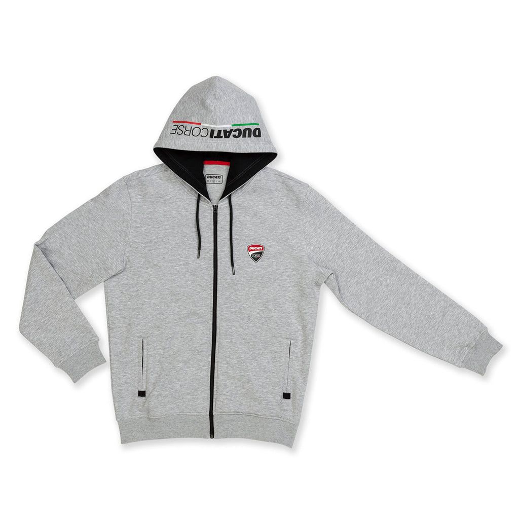 Felpa con cappuccio full-zip grigia Ducati Corse Arthur