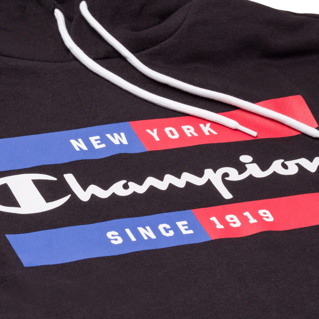 Felpa con cappuccio nera da uomo Champion