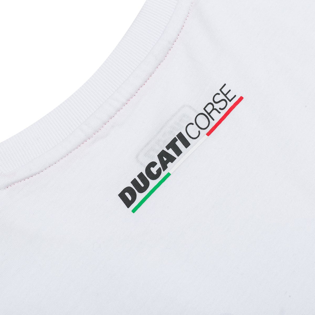 T-shirt bianca con badge Ducati Corse Agar