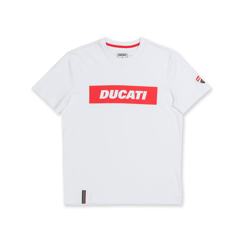 T-shirt bianca con maxi-logo Ducati Corse Aron