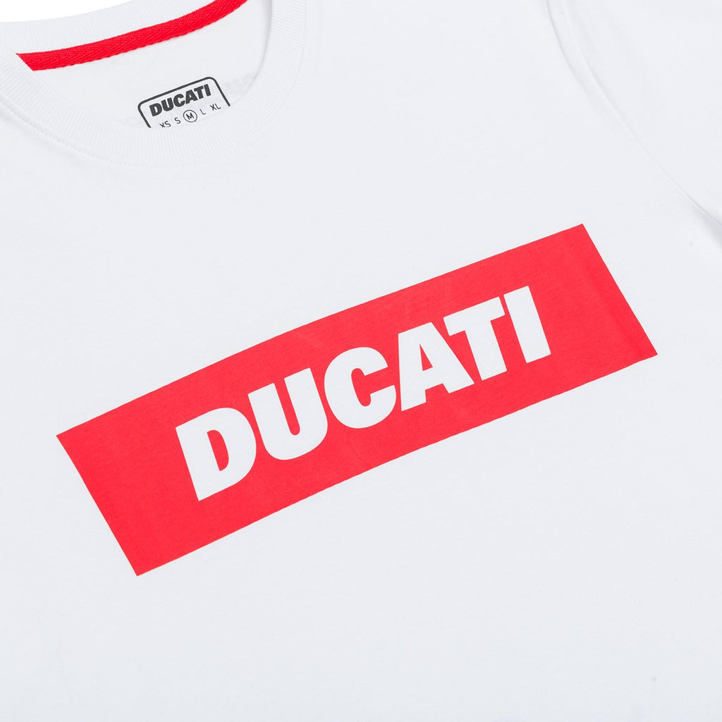 T-shirt bianca con maxi-logo Ducati Corse Aron