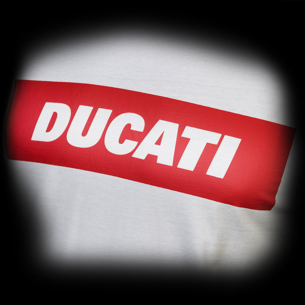 T-shirt bianca con maxi-logo Ducati Corse Aron