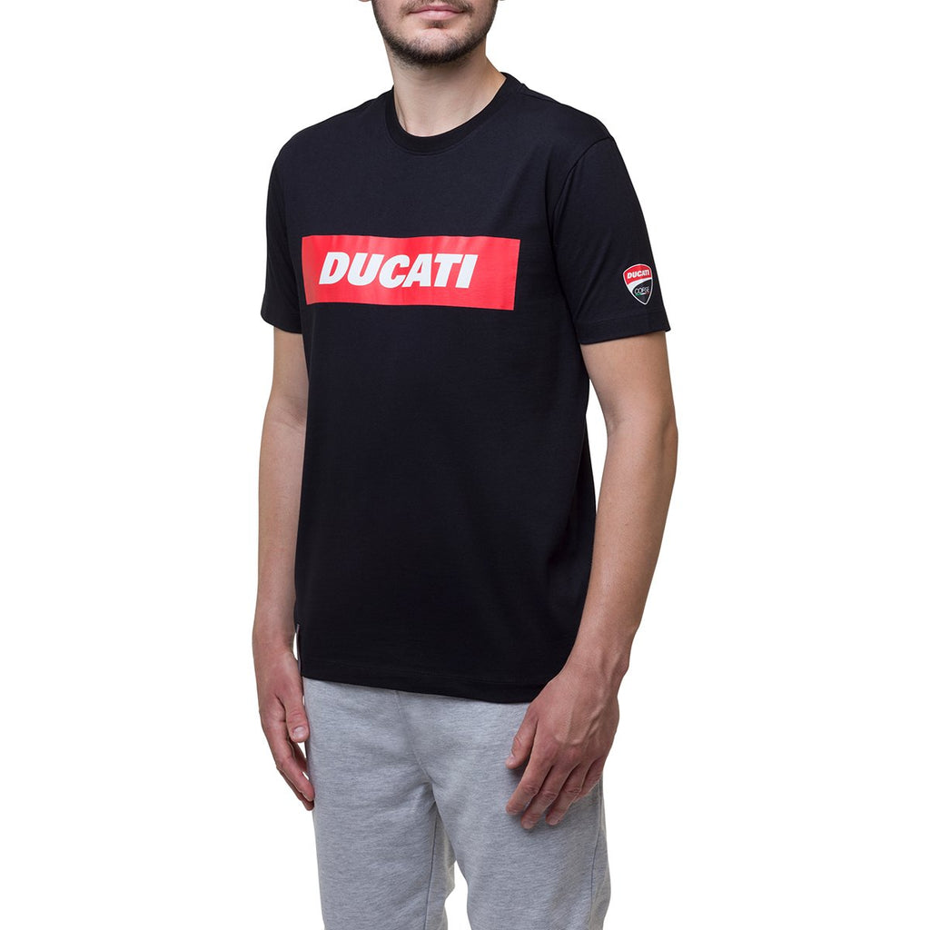 T-shirt nera con maxi-logo Ducati Corse Aron