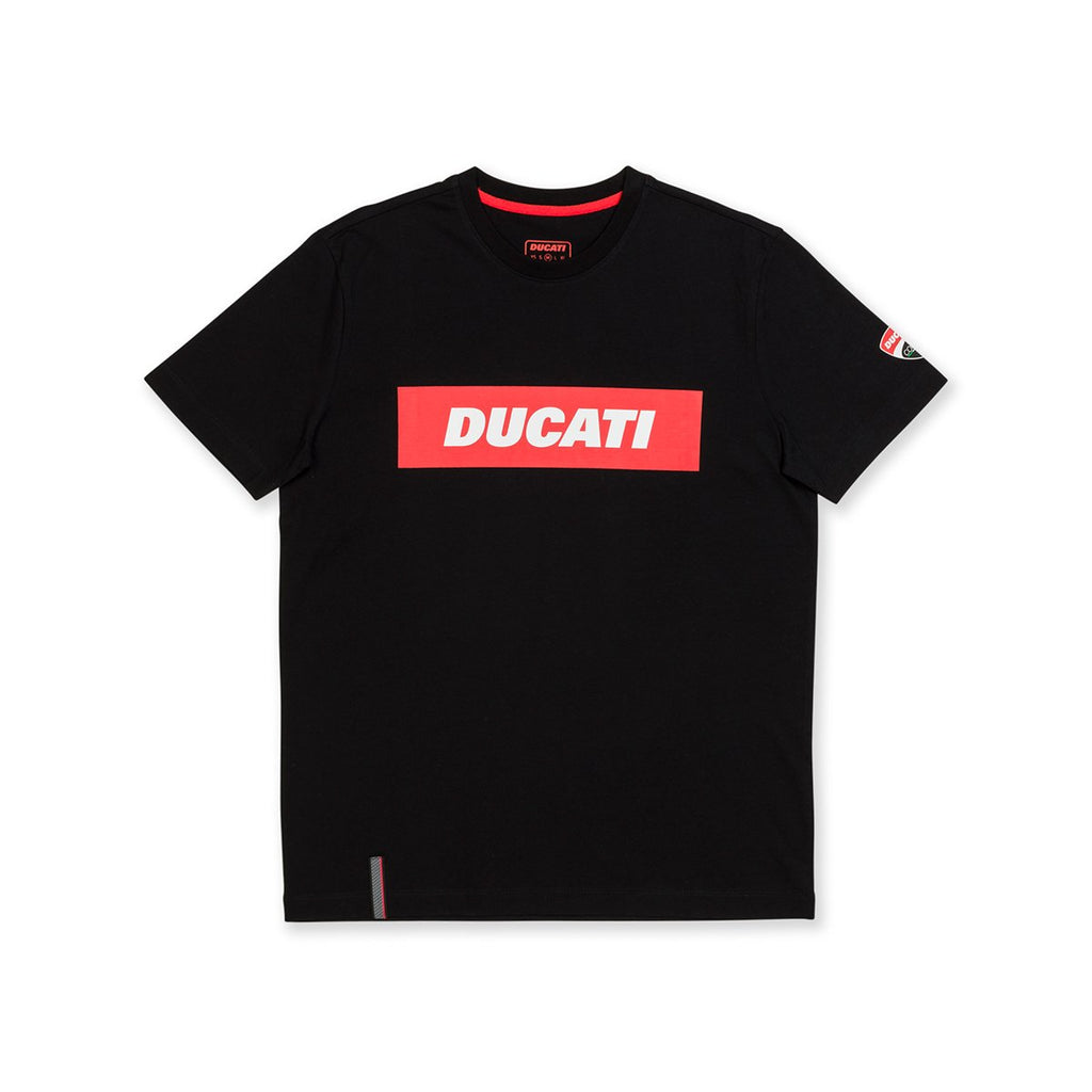 T-shirt nera con maxi-logo Ducati Corse Aron