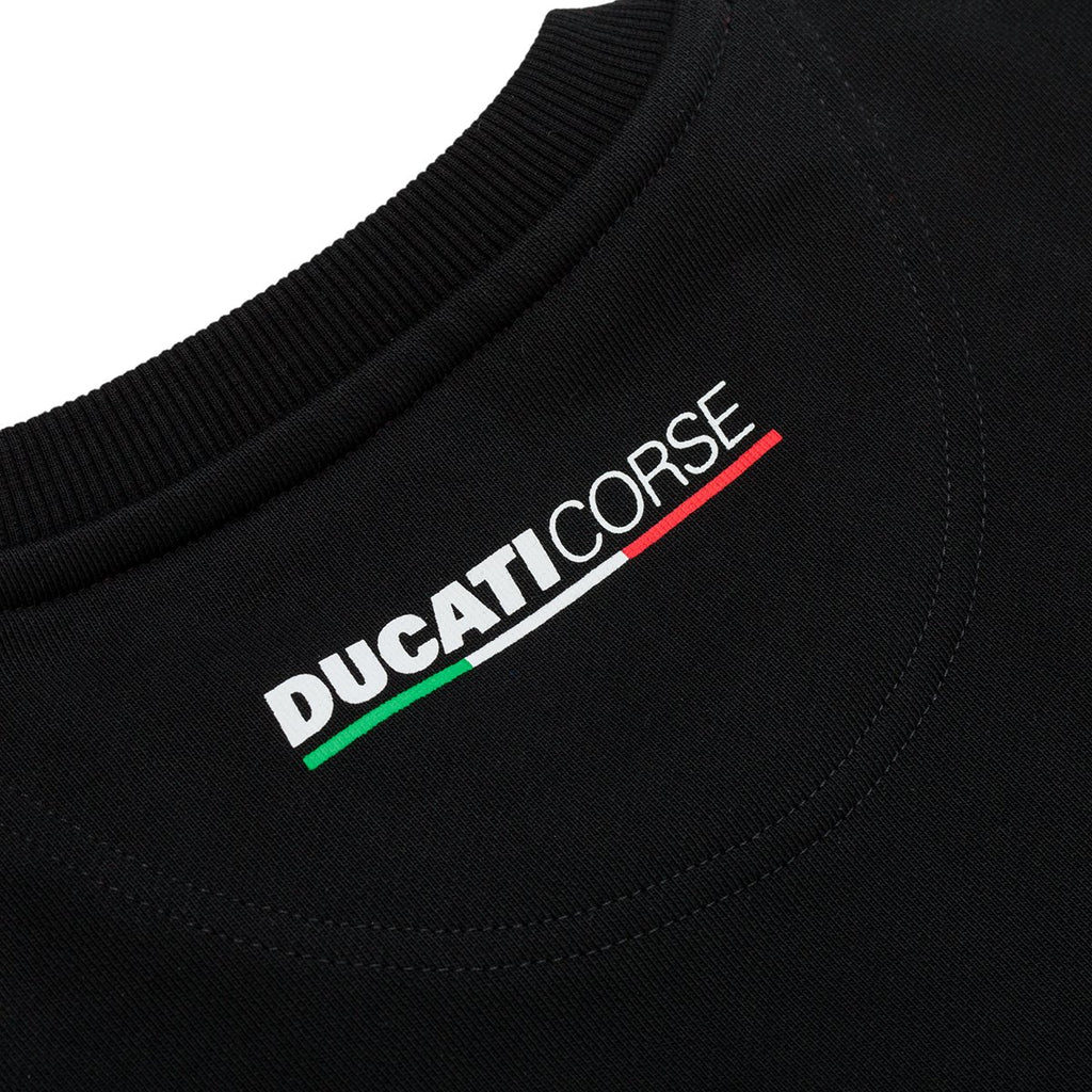 T-shirt nera con maxi-logo Ducati Corse Aron