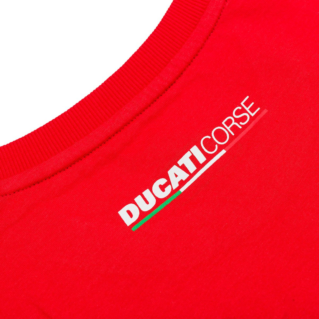 T-shirt rossa con bandiera a scacchi Ducati Corse Athos