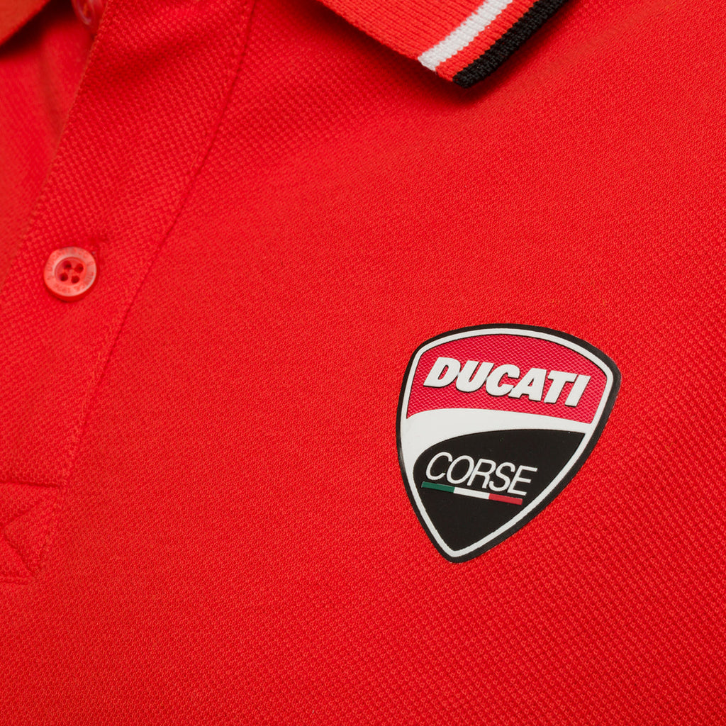 Polo rossa da uomo con logo sul petto Ducati Corse Enrico