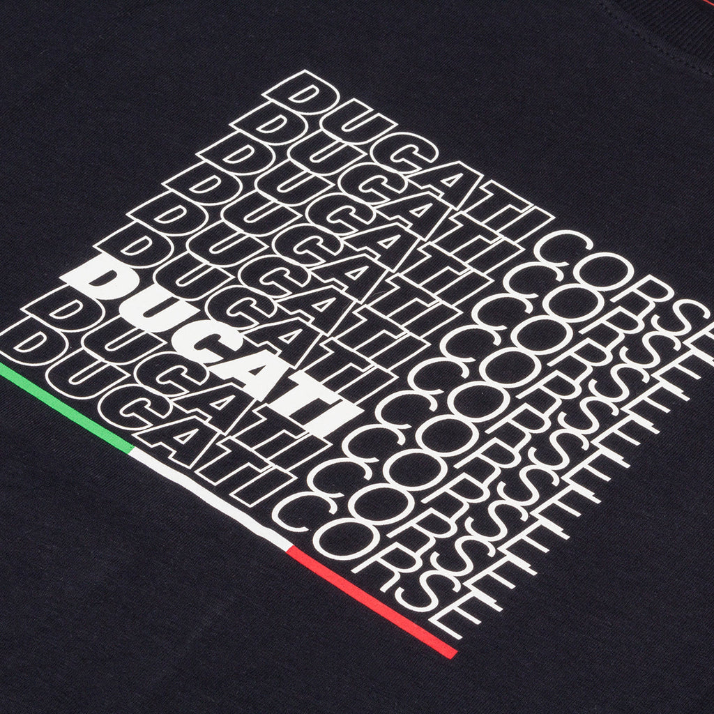 T-shirt blu navy da uomo con logo sul petto Ducati Corse Strada