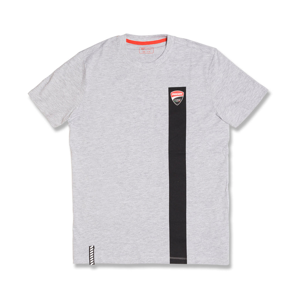 T-shirt grigia da uomo con badge sul petto Ducati Corse T-Stripe