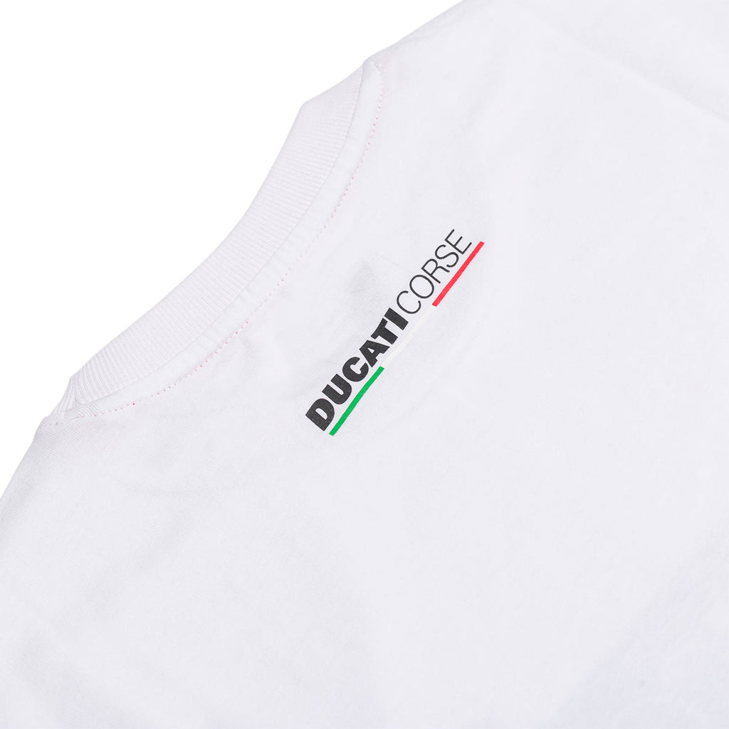 T-shirt bianca da uomo con stampa logo Ducati Corse T-Logo