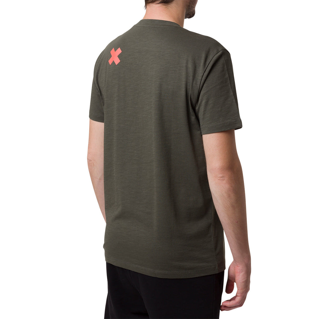 T-shirt verde da uomo con logo sul petto Scrambler Ducati