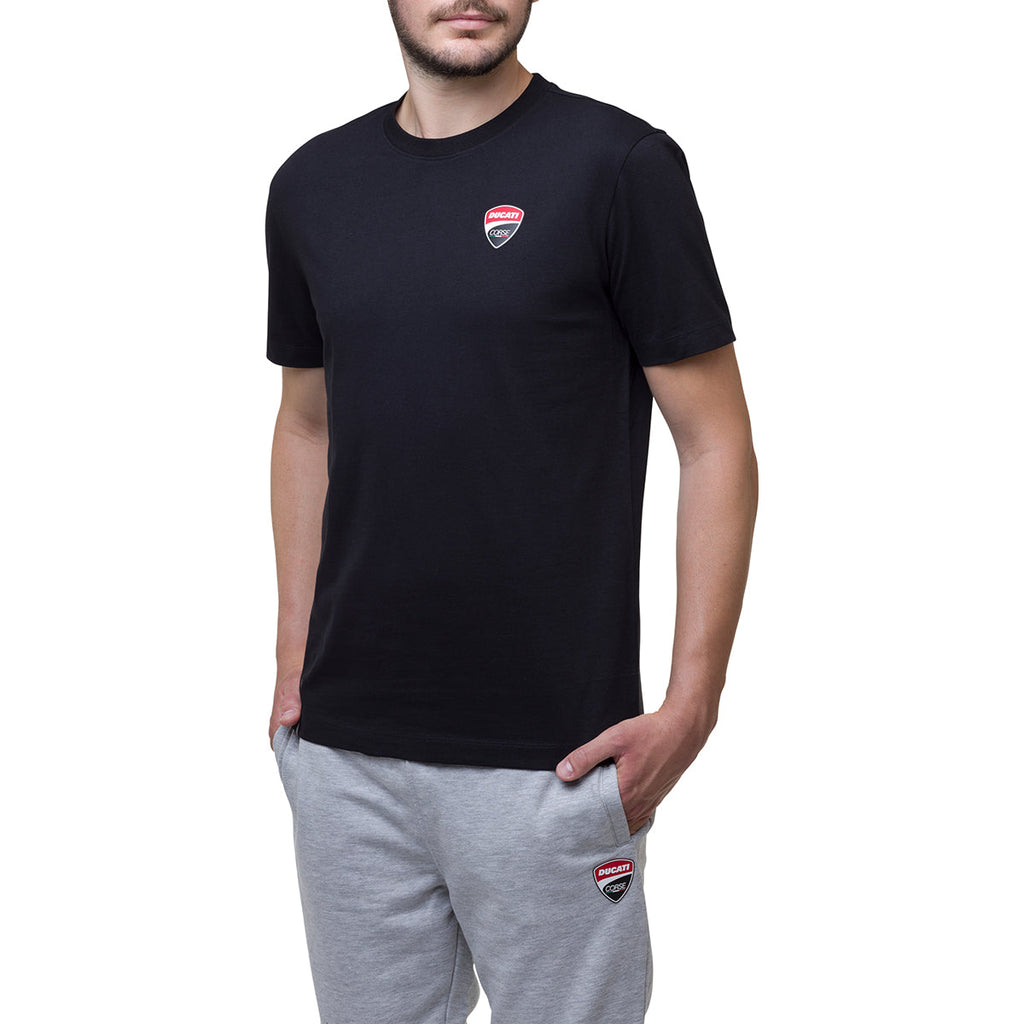 T-shirt nera da uomo con badge Ducati Corse Agar