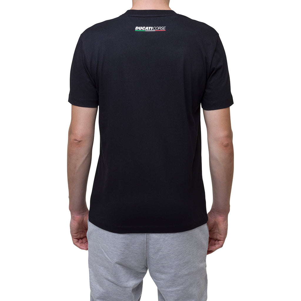 T-shirt nera da uomo con badge Ducati Corse Agar