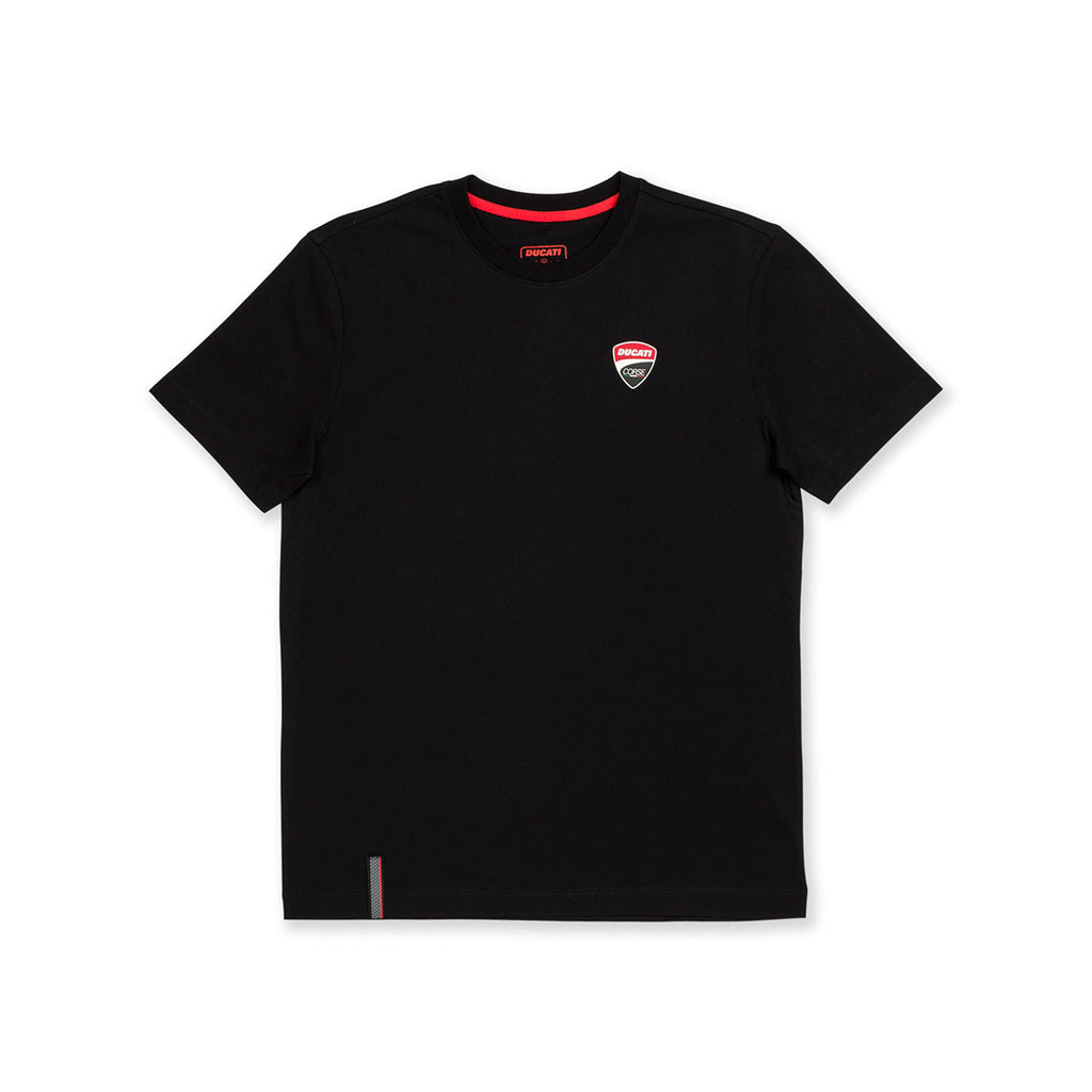 T-shirt nera da uomo con badge Ducati Corse Agar