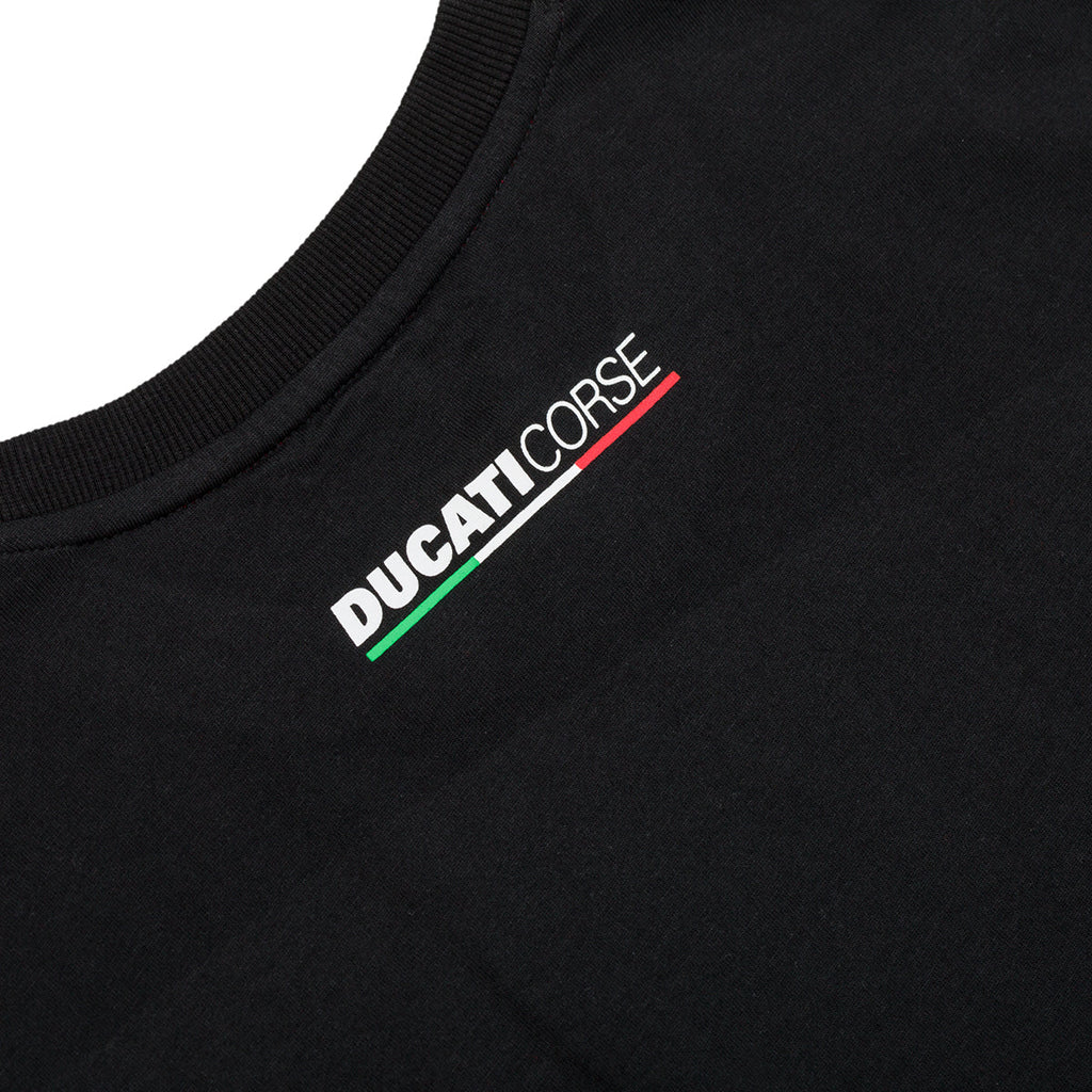 T-shirt nera da uomo con badge Ducati Corse Agar