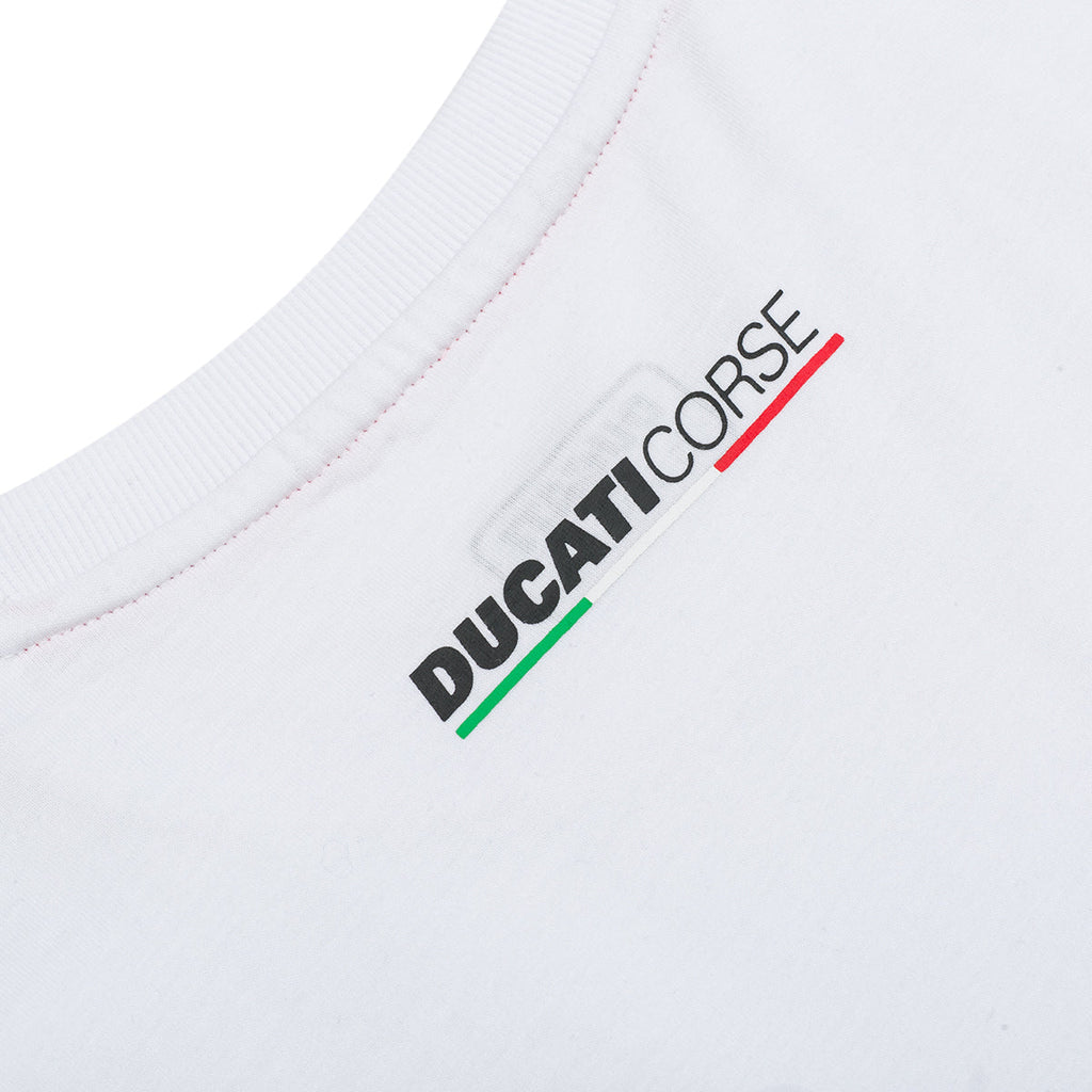 T-shirt bianca da uomo con badge Ducati Corse Agar