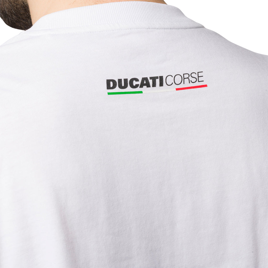 T-shirt bianca da uomo con logo Ducati Corse Sidecar