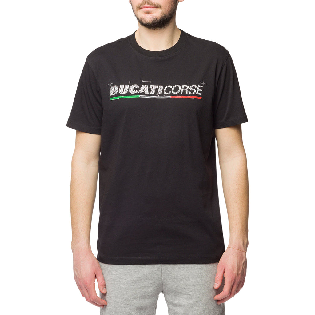 T-shirt nera da uomo con logo Ducati Corse Edo 2