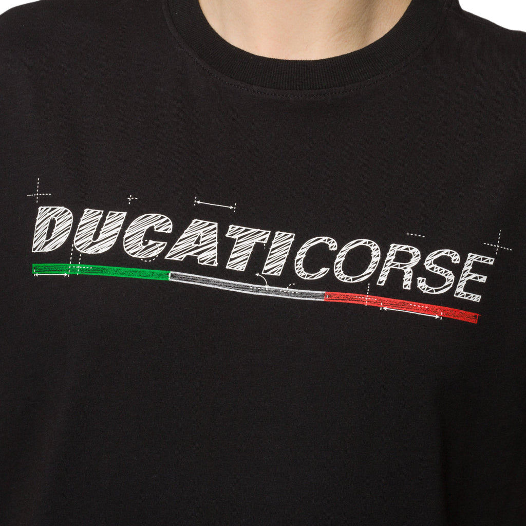 T-shirt nera da uomo con logo Ducati Corse Edo 2