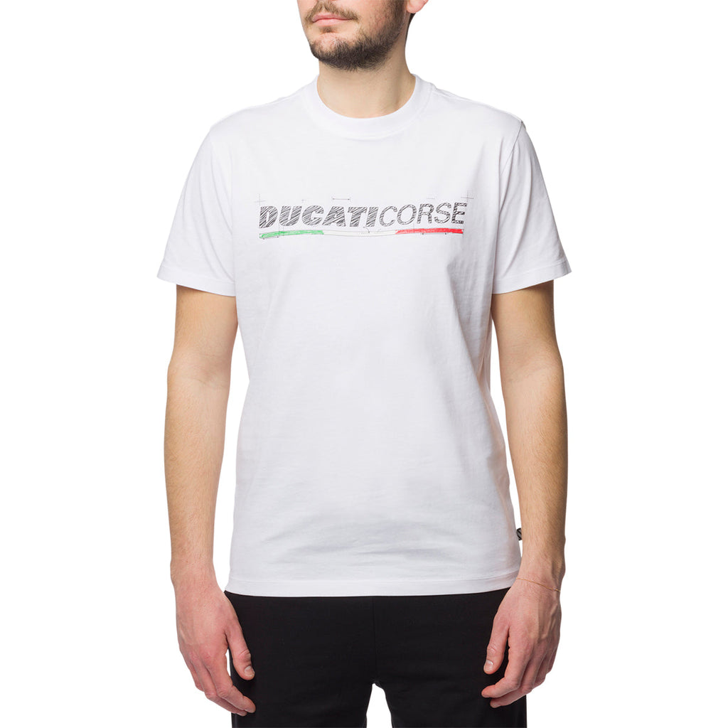 T-shirt bianca da uomo con logo Ducati Corse Edo 2