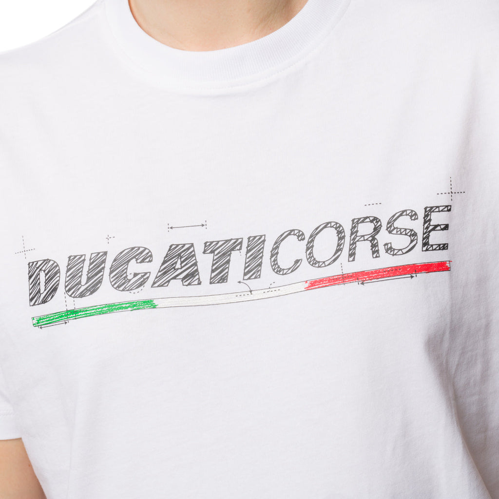 T-shirt bianca da uomo con logo Ducati Corse Edo 2