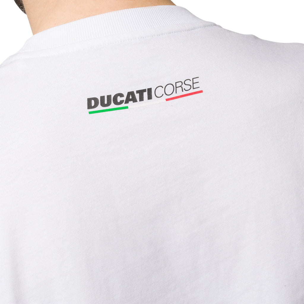 T-shirt bianca da uomo con logo Ducati Corse Edo 2