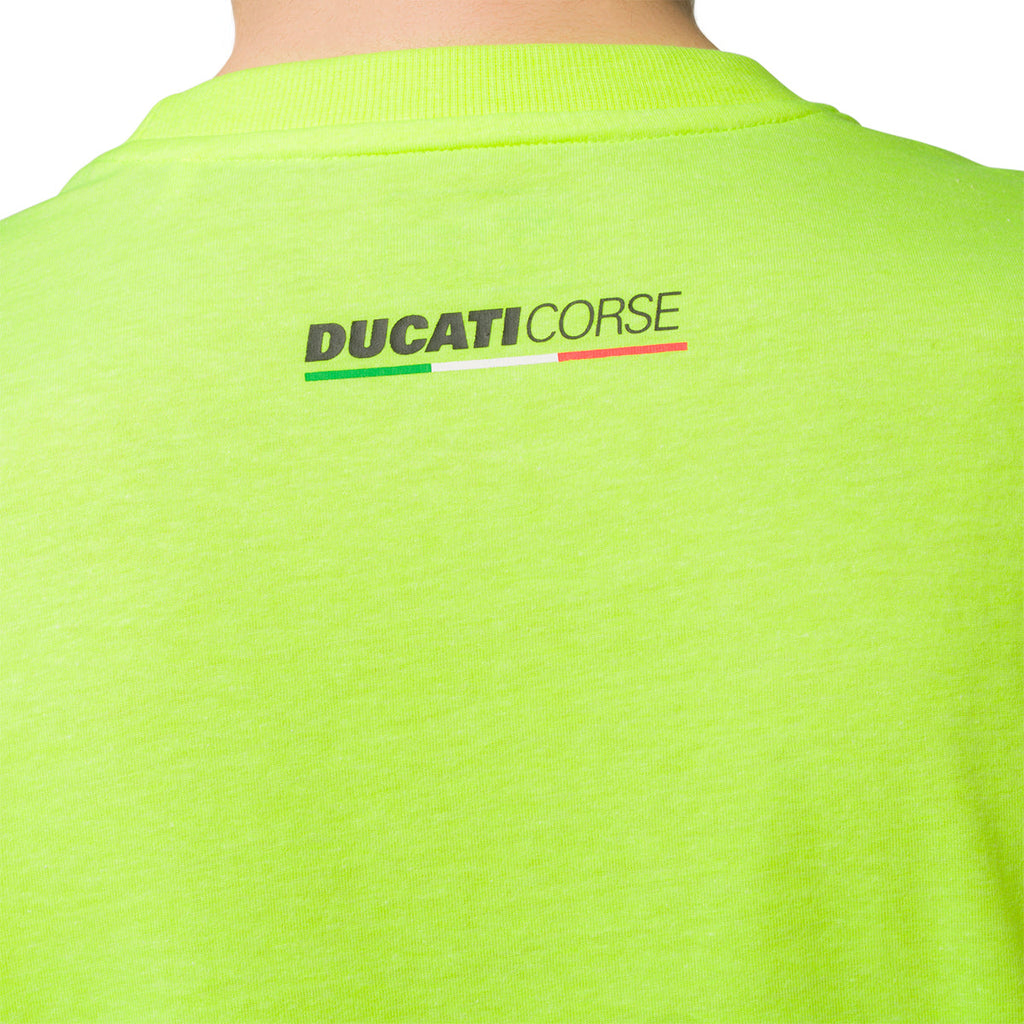 T-shirt giallo fluo da uomo con logo Ducati Corse Edo 2