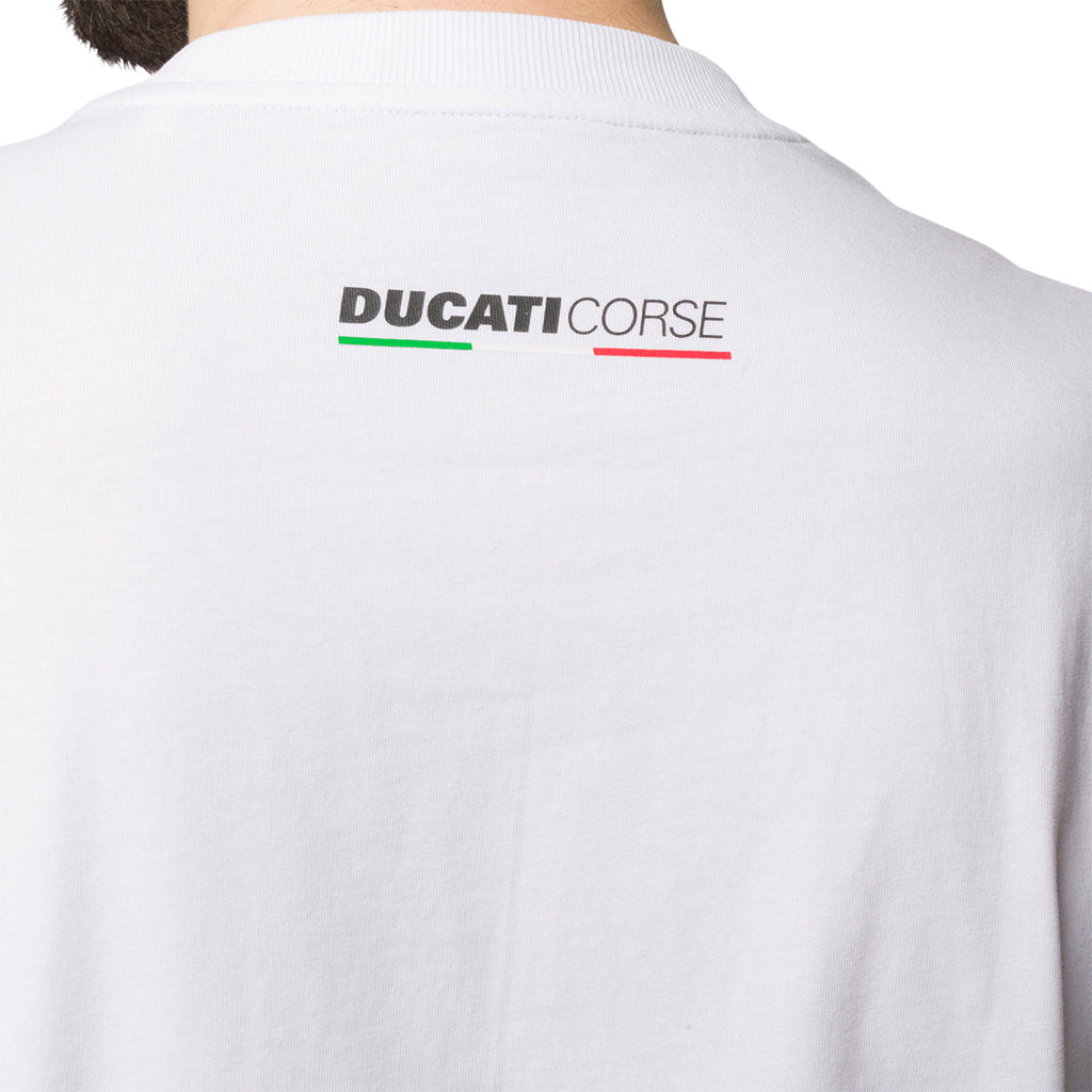 T-shirt bianca da uomo con logo camouflage Ducati Corse Ero 2