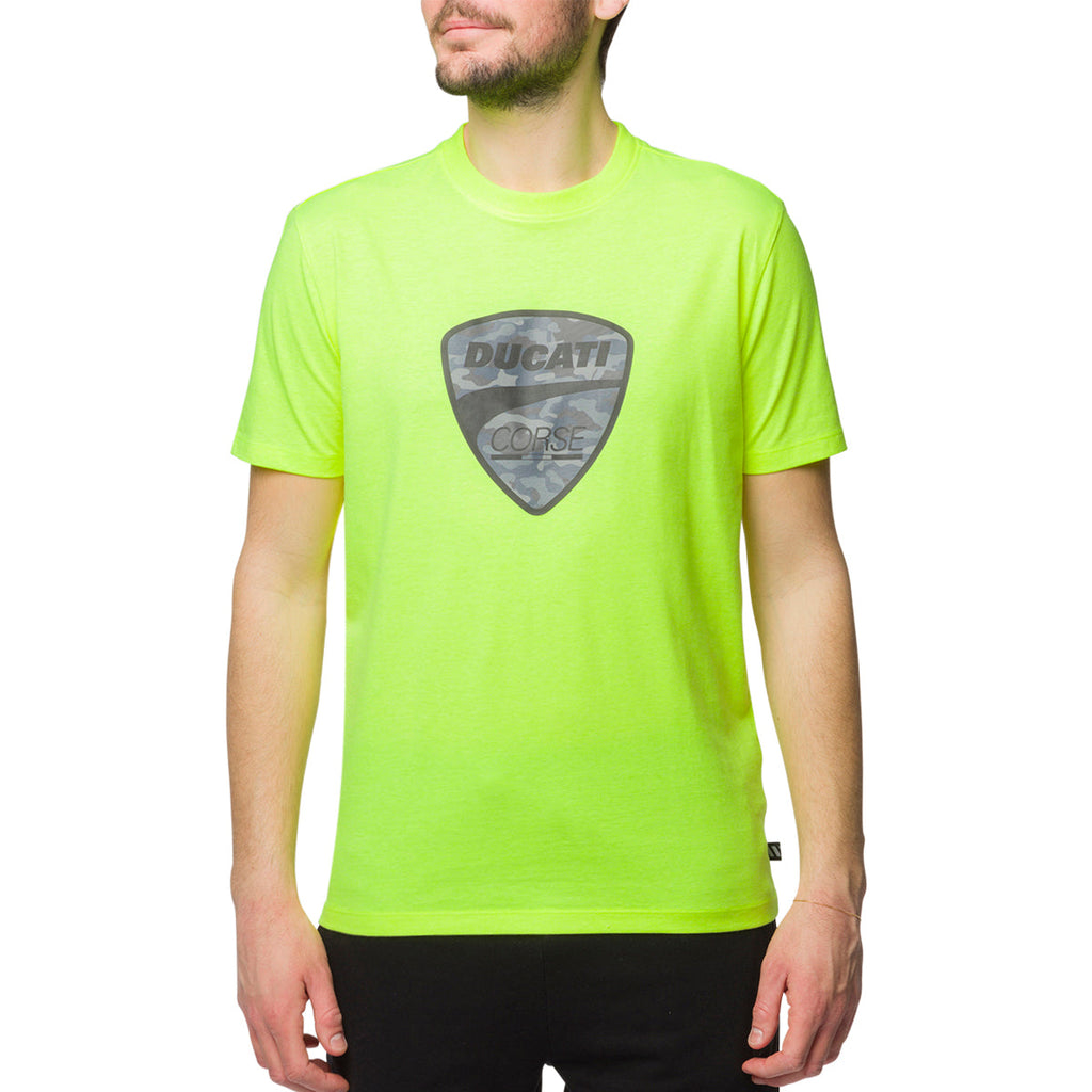 T-shirt giallo fluo da uomo con logo camouflage Ducati Corse Ero 2