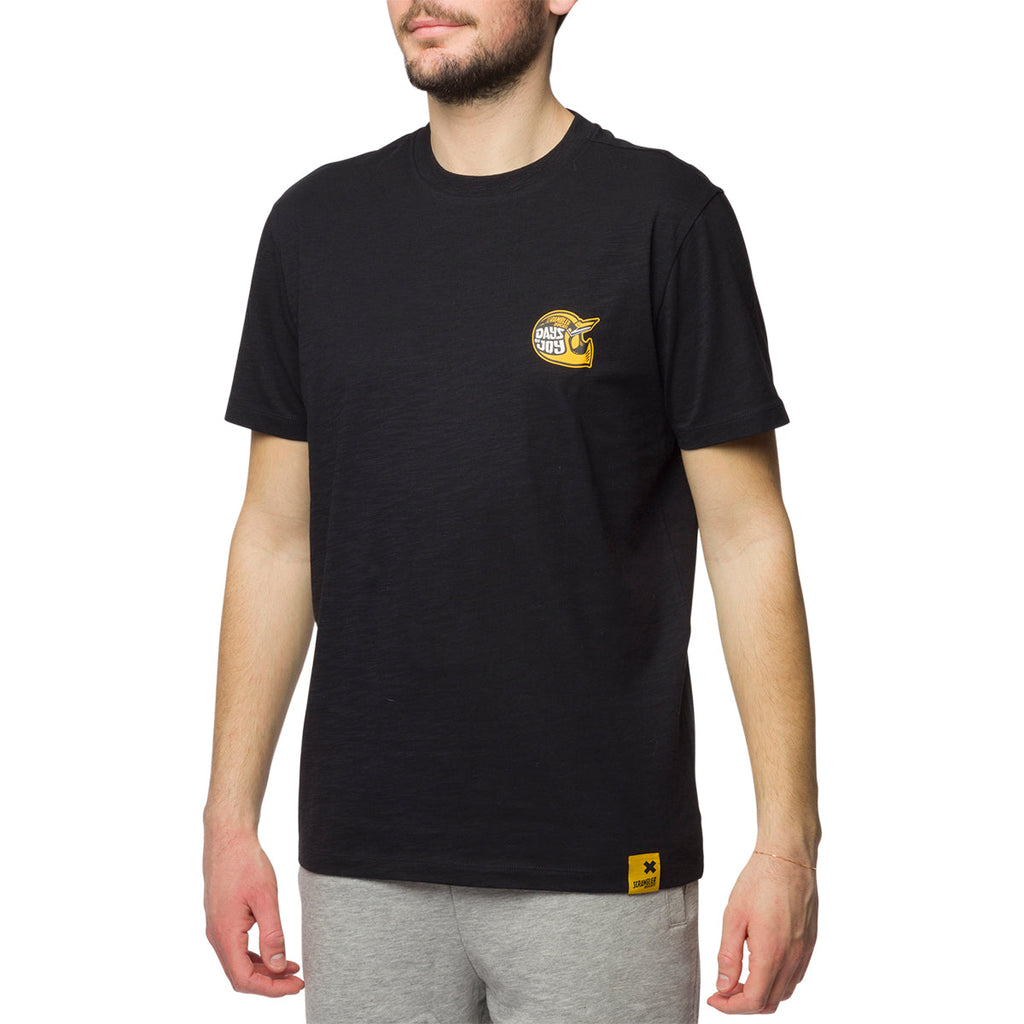 T-shirt nera da uomo con logo sul petto Scrambler Ducati Heritage Patch