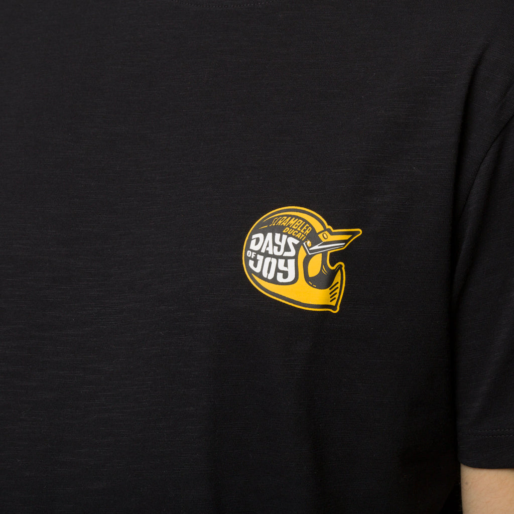 T-shirt nera da uomo con logo sul petto Scrambler Ducati Heritage Patch