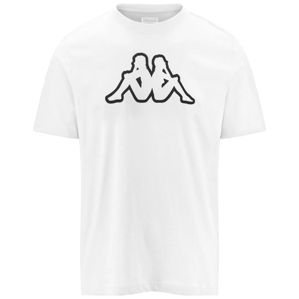 T-shirt bianca da uomo con logo sul petto Kappa Logo Cromen