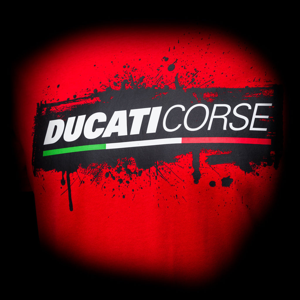 T-shirt rossa da uomo con logo sul petto Ducati Corse