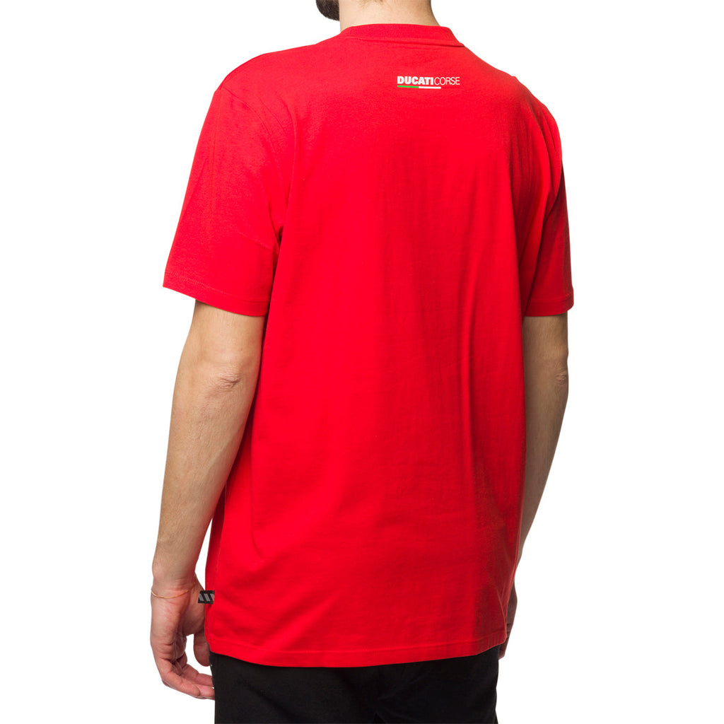 T-shirt rossa da uomo con logo sul petto Ducati Corse