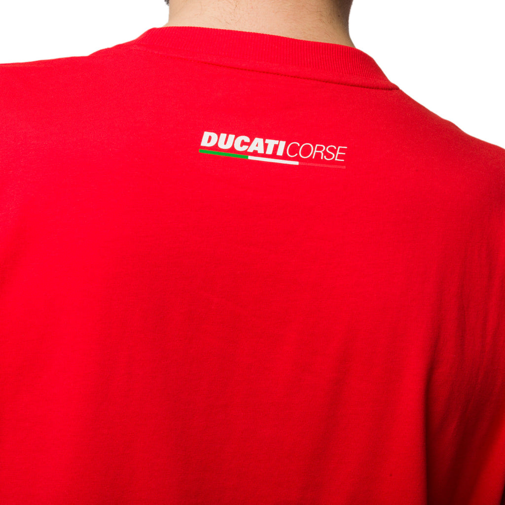 T-shirt rossa da uomo con logo sul petto Ducati Corse