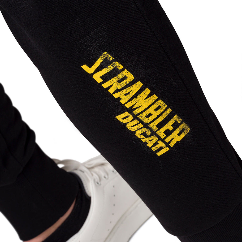 Pantaloni joggers neri da uomo con logo Scrambler Ducati