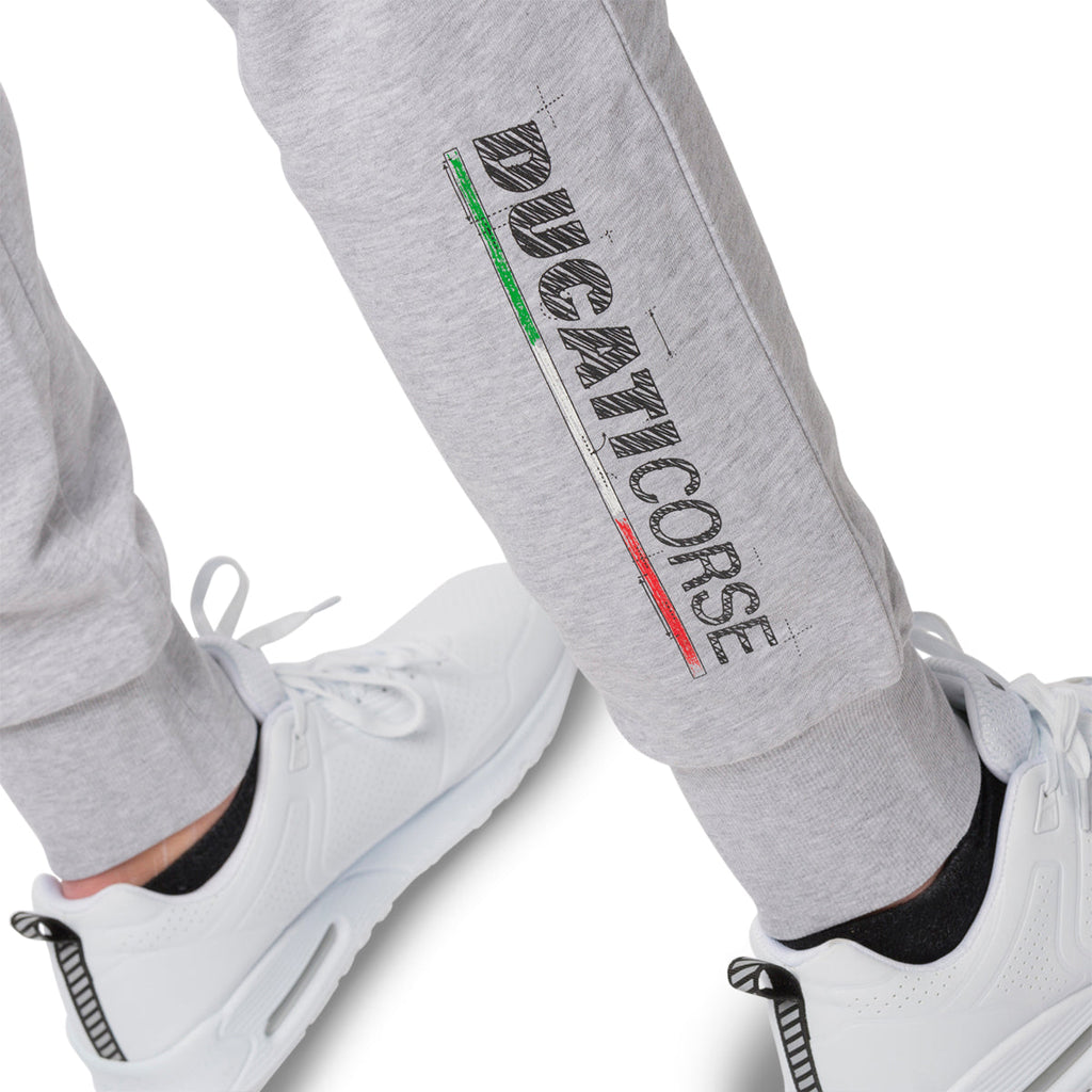 Pantaloni joggers grigi da uomo con logo Ducati Corse Agar Trainer