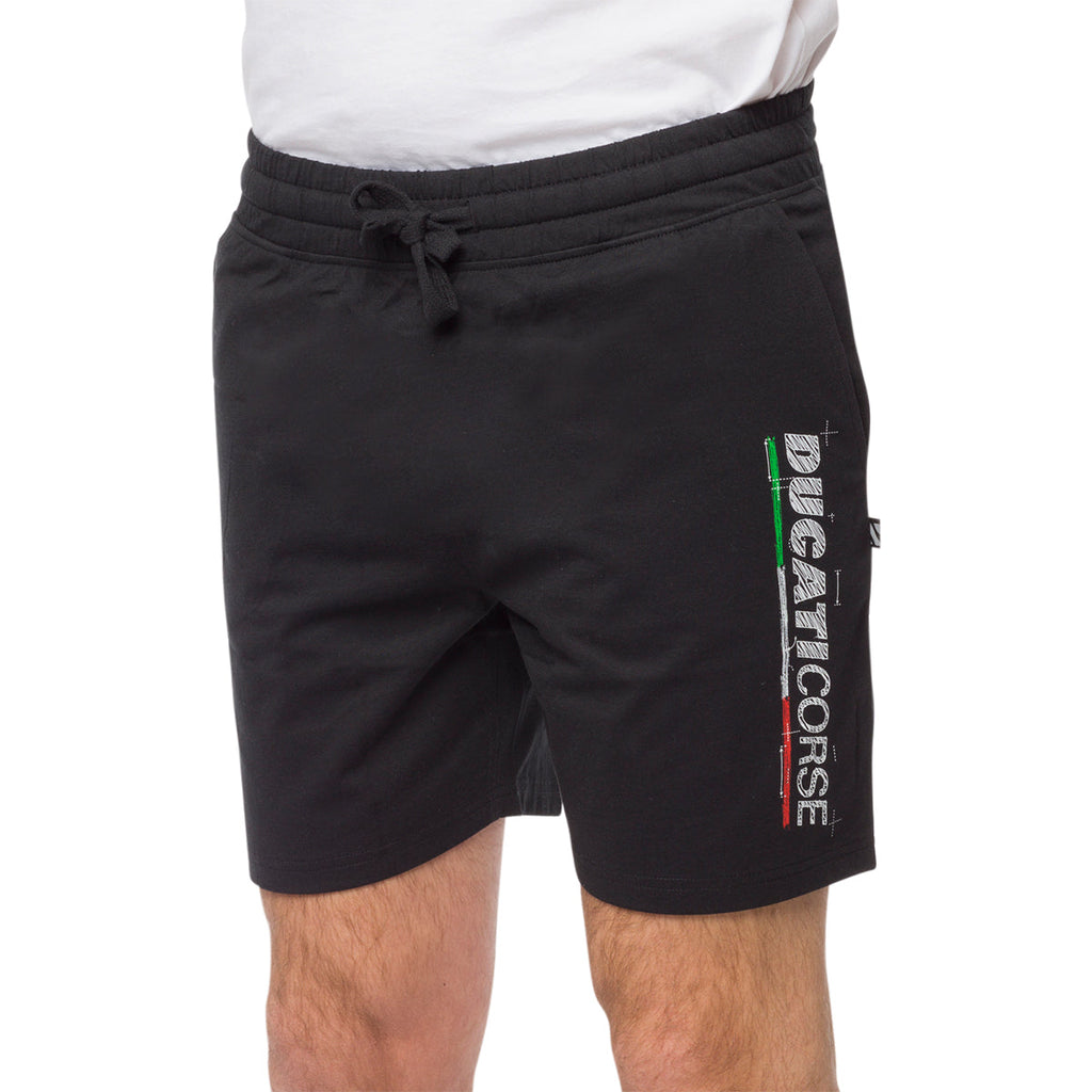 Pantaloncini neri da uomo con logo Ducati Corse Shorts