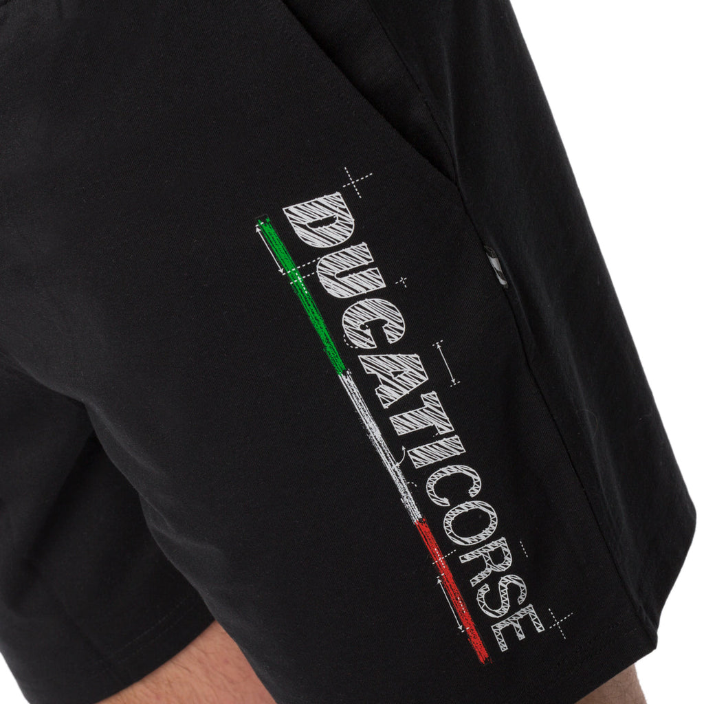 Pantaloncini neri da uomo con logo Ducati Corse Shorts