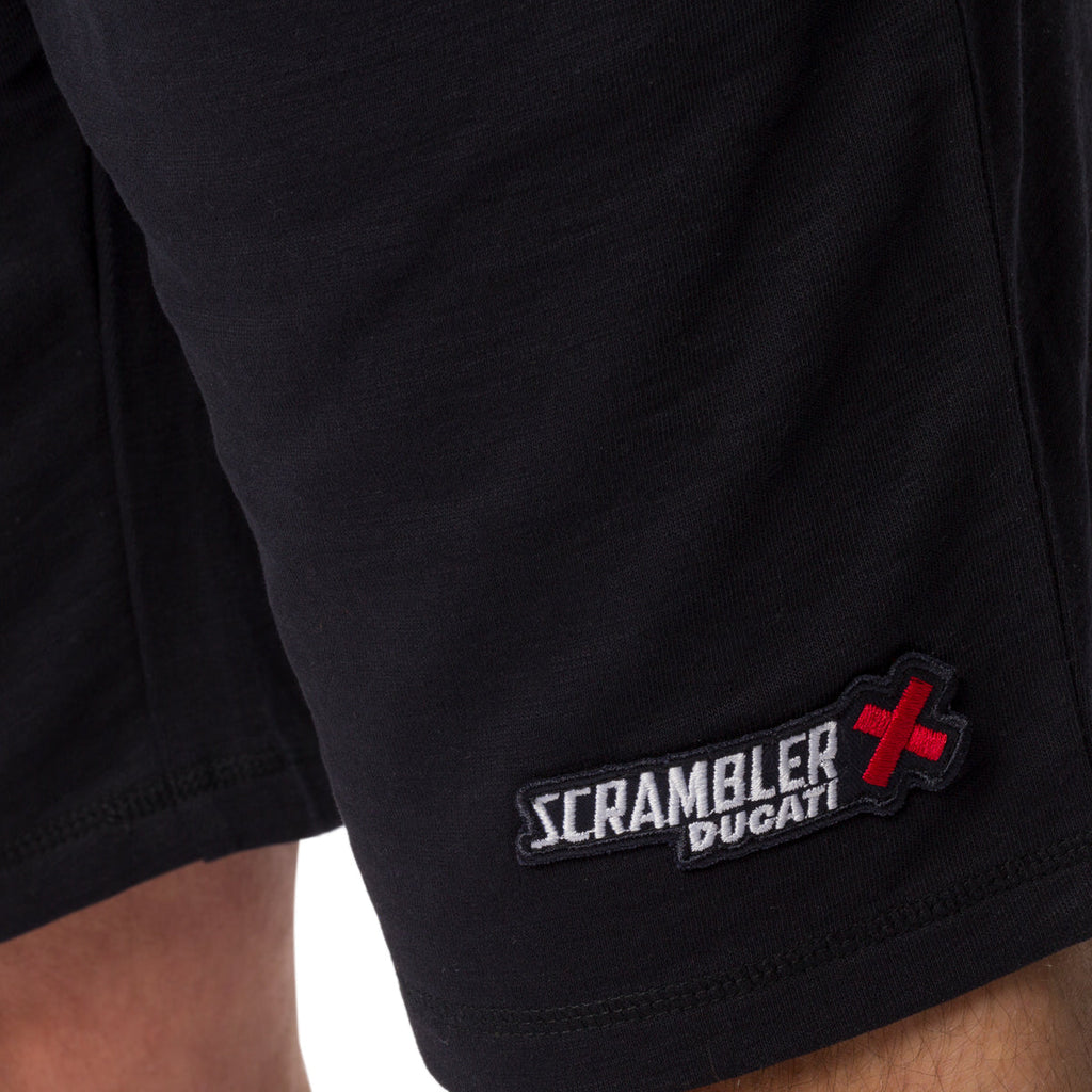 Pantaloncini neri da uomo con logo Scrambler Ducati X Shorts