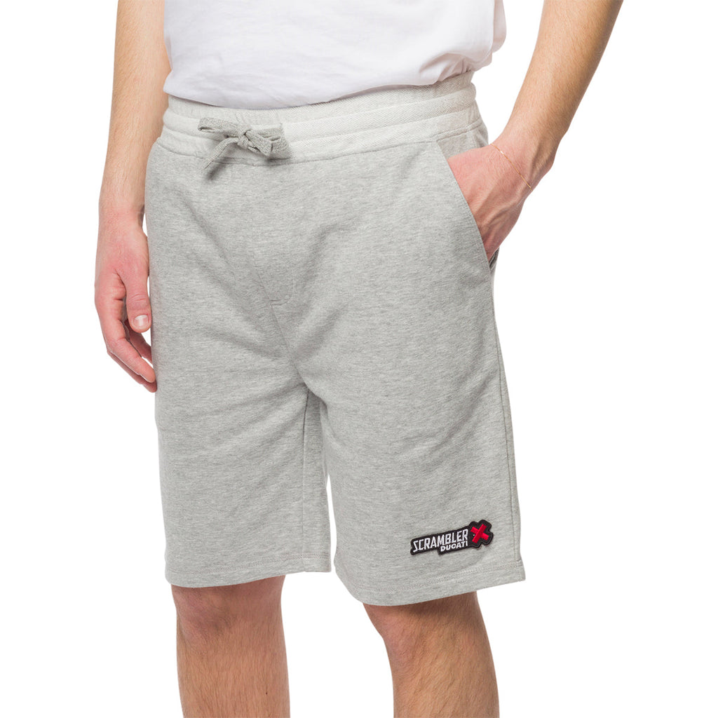 Pantaloncini grigi da uomo con logo Scrambler Ducati X Shorts