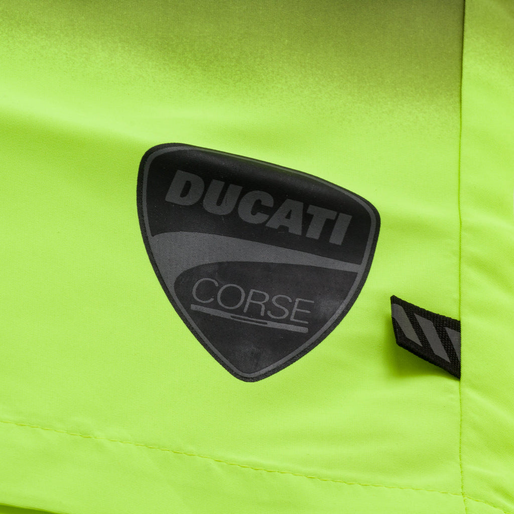 Costume da bagno da uomo giallo fluo e nero Ducati Corse