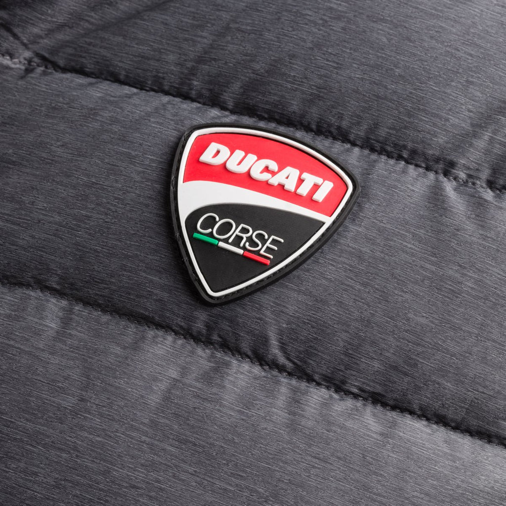 Piumino smanicato grigio con badge Ducati Corse Amer